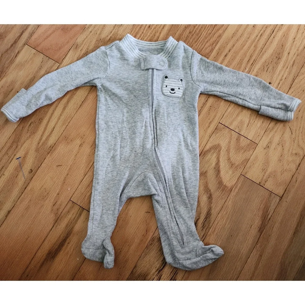Carter's & Gerber Sleepers (5) Newborn NB‎ 0-3M Baby Pajamas Zip Up Cotton